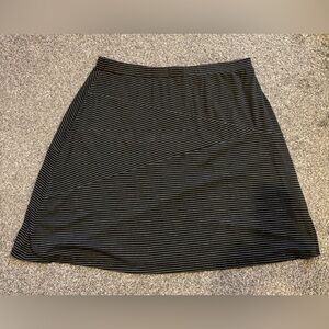 Indigo Black and Gray Striped A-Line Skirt